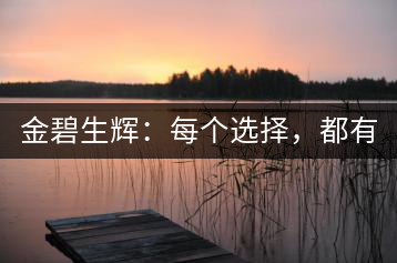 金碧生輝：每個選擇，都有選擇的理由