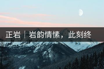 正巖｜巖韻情愫，此刻終得