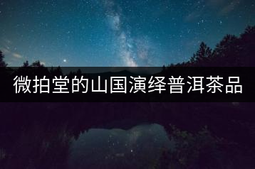 微拍堂的山國演繹普洱茶品質(zhì)如何？