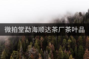 微拍堂勐海順達(dá)茶廠茶葉品質(zhì)如何？