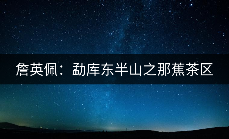 詹英佩:勐庫(kù)東半山之那蕉茶區(qū) 詹英佩:勐庫(kù)東半山之那蕉茶區(qū)