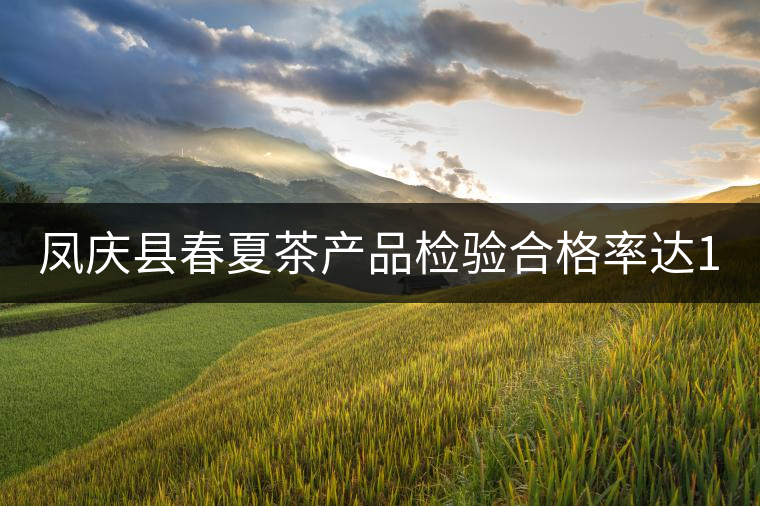 鳳慶縣春夏茶產(chǎn)品檢驗合格率達(dá)100％