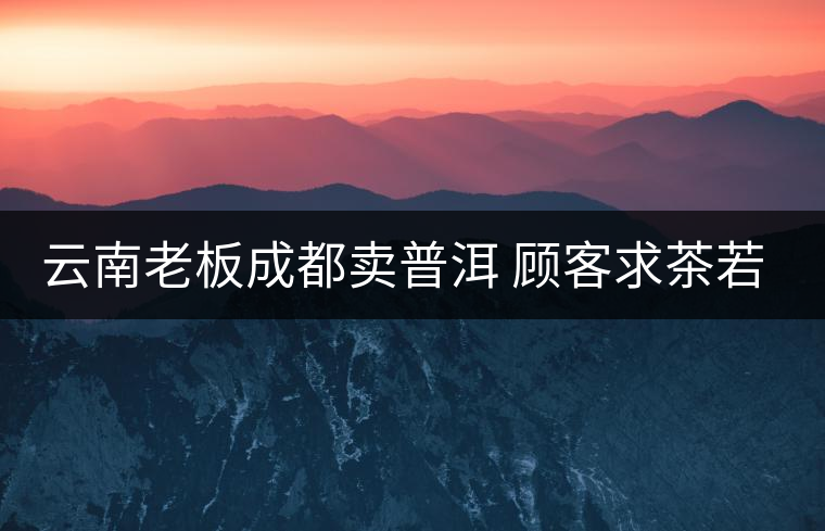 云南老板成都賣普洱 顧客求茶若渴寶石相贈(zèng)