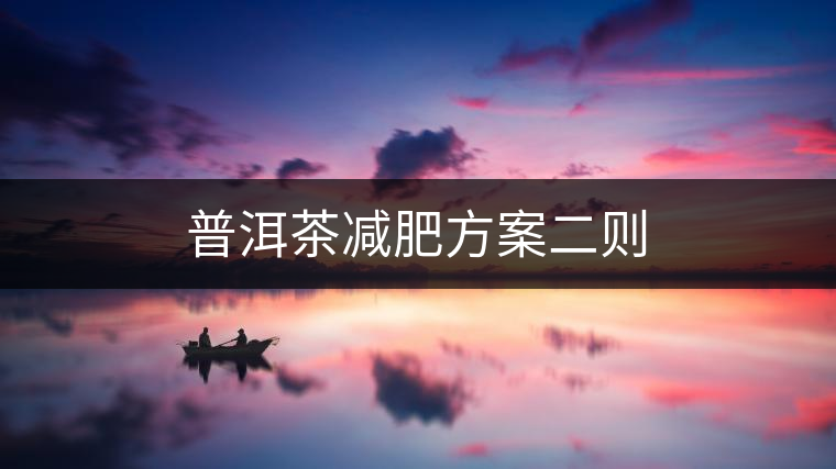 普洱茶減肥方案二則