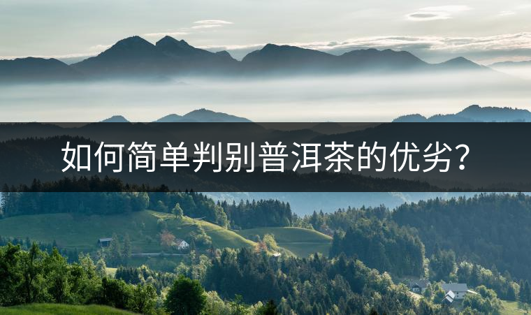 如何簡單判別普洱茶的優(yōu)劣？