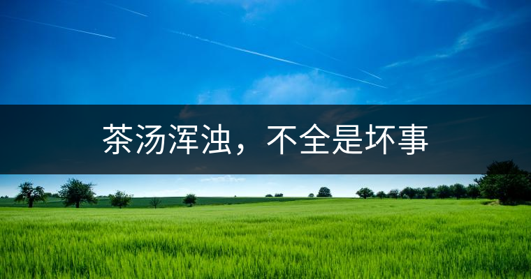 茶湯渾濁，不全是壞事