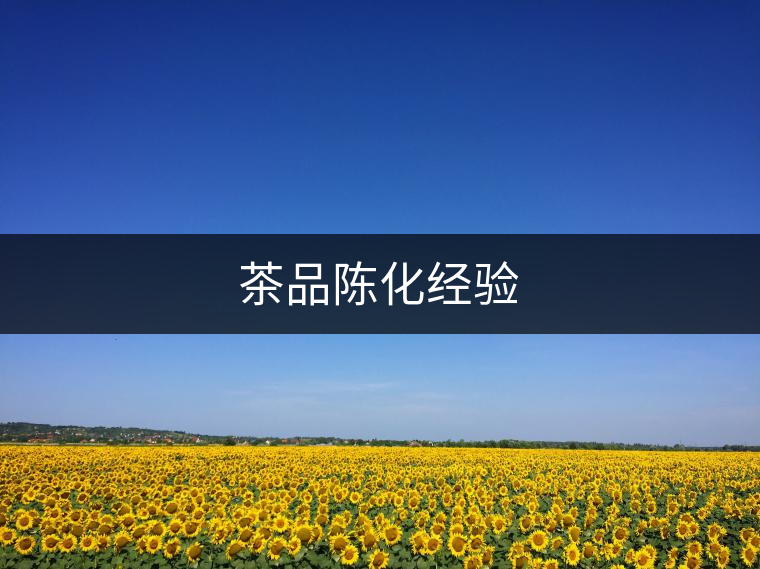 茶品陳化經(jīng)驗