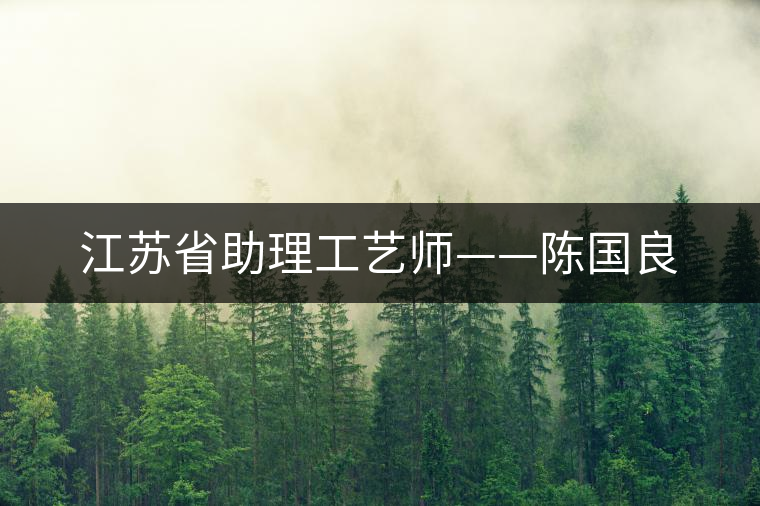 江蘇省助理工藝師——陳國良