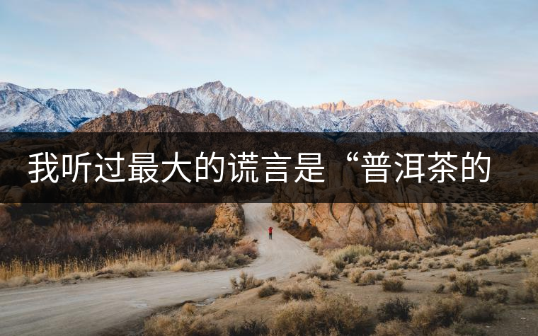 我聽過最大的謊言是“普洱茶的苦、澀、濃，就是霸氣”