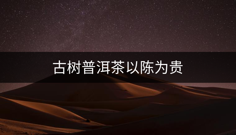 古樹(shù)普洱茶以陳為貴