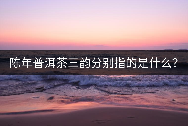 陳年普洱茶三韻分別指的是什么？