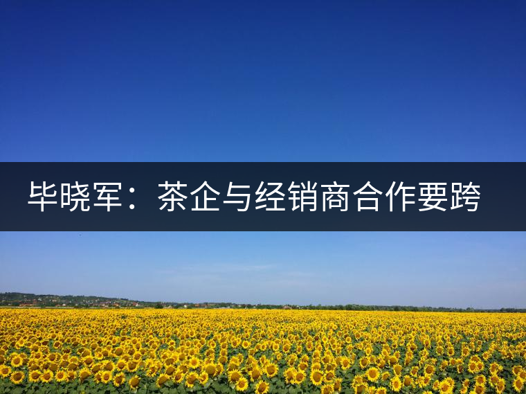 畢曉軍：茶企與經(jīng)銷商合作要跨越四道難關