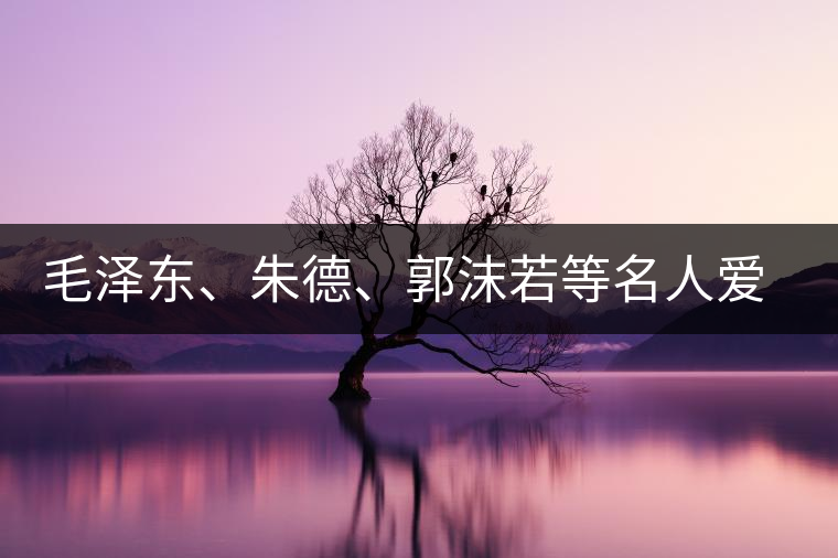 毛澤東、朱德、郭沫若等名人愛茶的種種故事