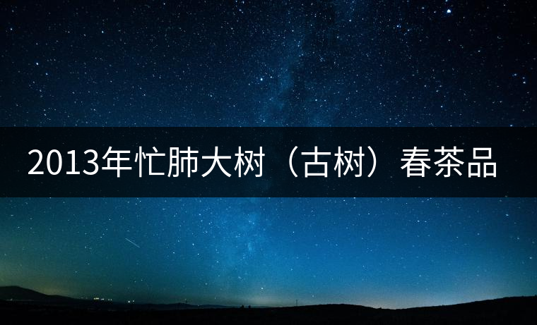 2013年忙肺大樹(shù)（古樹(shù)）春茶品鑒