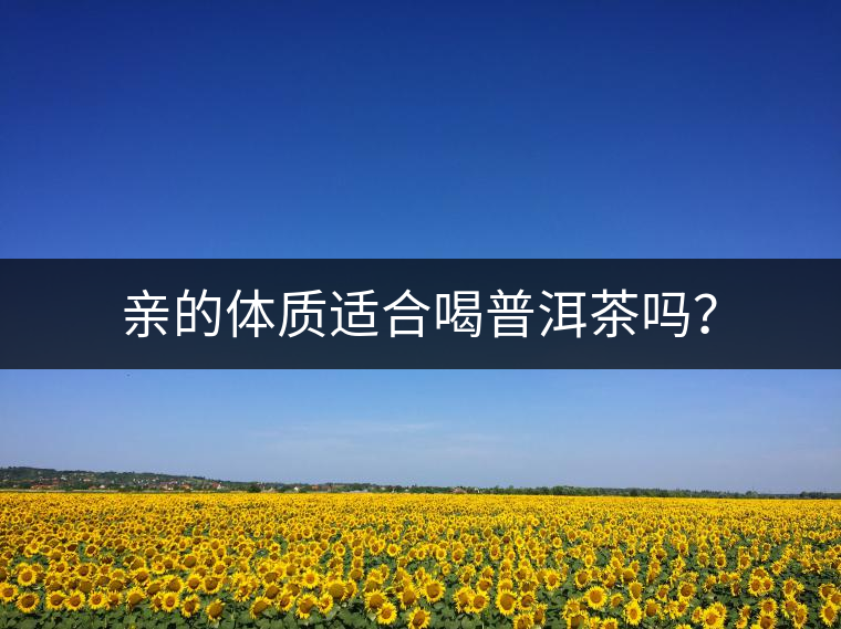 親的體質適合喝普洱茶嗎？