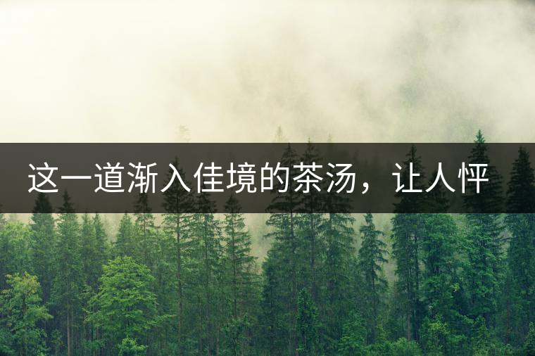 這一道漸入佳境的茶湯，讓人怦然心動(dòng)