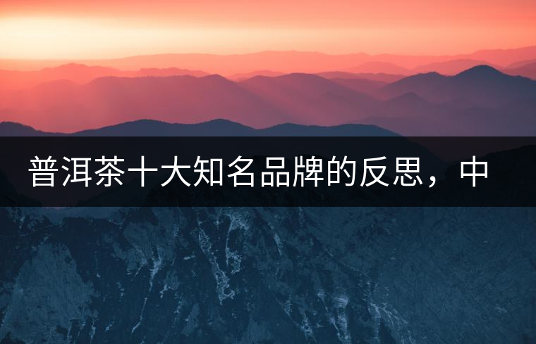 普洱茶十大知名品牌的反思，中國有沒有真正的普洱茶高端品牌？