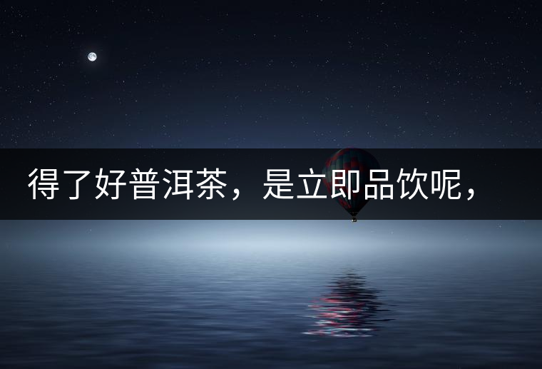 得了好普洱茶，是立即品飲呢，還是收藏？