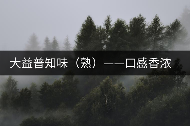 大益普知味（熟）——口感香濃，陳香味足