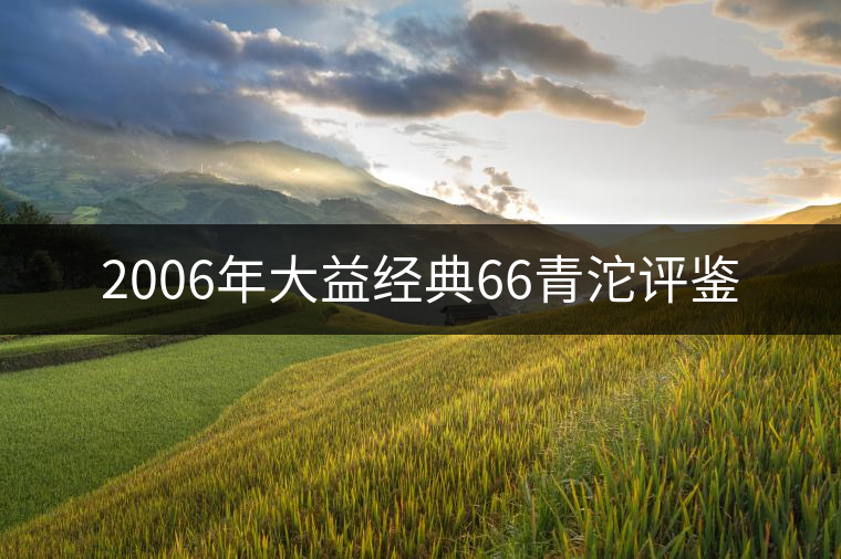 2006年大益經(jīng)典66青沱評(píng)鑒 2006年大益經(jīng)典66青沱評(píng)鑒