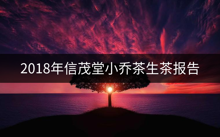 2018年信茂堂小喬茶生茶報告 2018年信茂堂小喬茶生茶報告