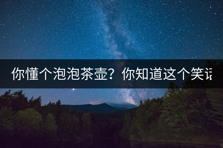 你懂個泡泡茶壺？你知道這個笑話嗎？