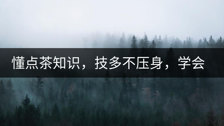 懂點(diǎn)茶知識(shí)，技多不壓身，學(xué)會(huì)這些秒變茶藝高手