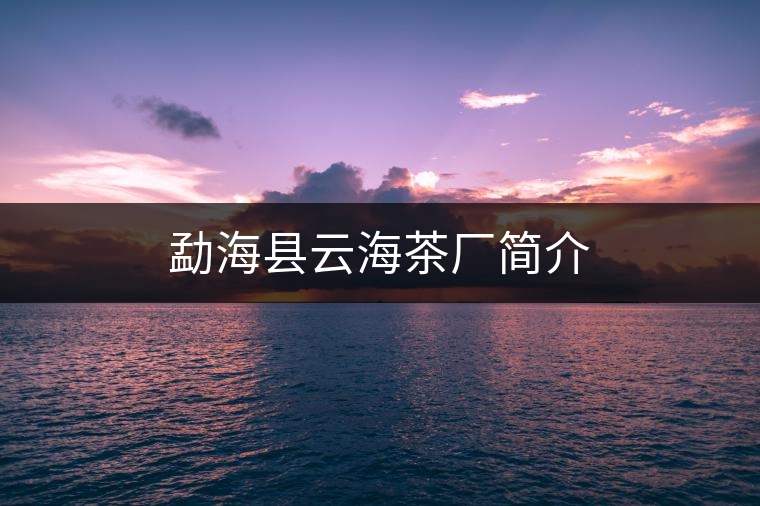 勐?？h云海茶廠簡(jiǎn)介