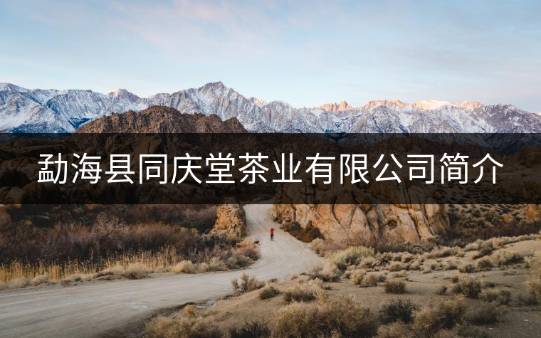 勐?？h同慶堂茶業(yè)有限公司簡(jiǎn)介