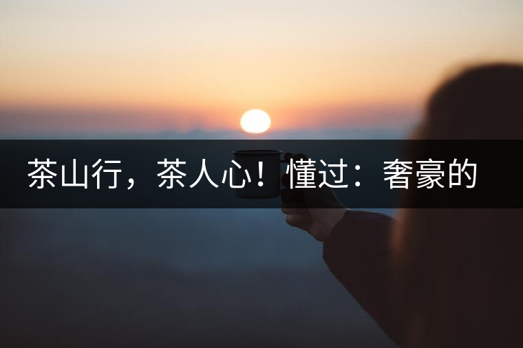茶山行，茶人心！懂過：奢豪的性價(jià)比之王