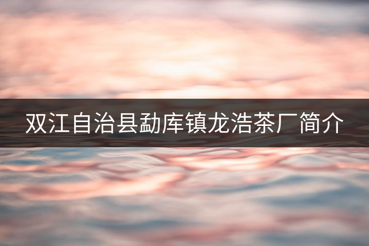 雙江自治縣勐庫鎮(zhèn)龍浩茶廠簡介
