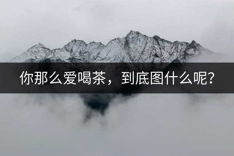 你那么愛(ài)喝茶，到底圖什么呢？