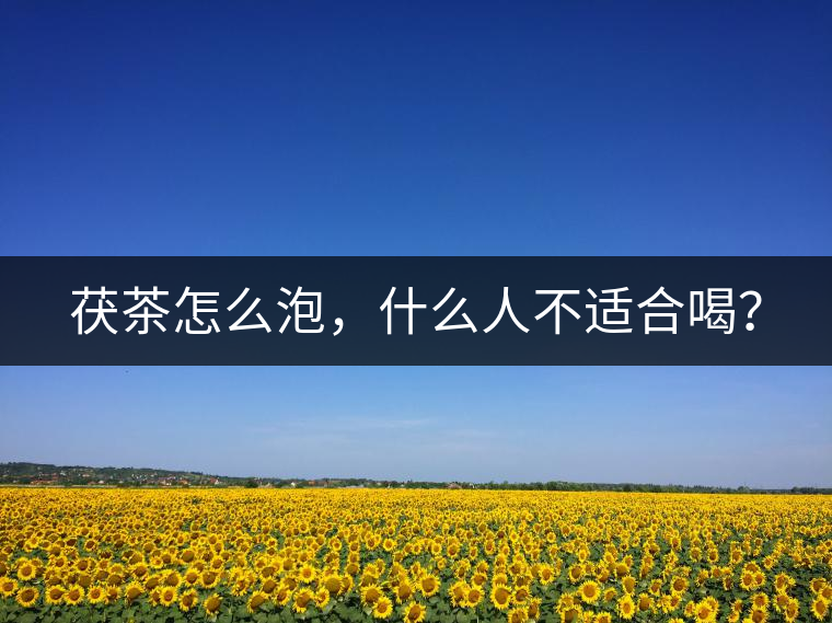 茯茶怎么泡，什么人不適合喝？
