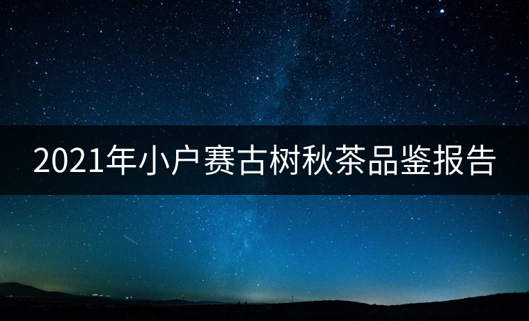 2021年小戶賽古樹秋茶品鑒報告