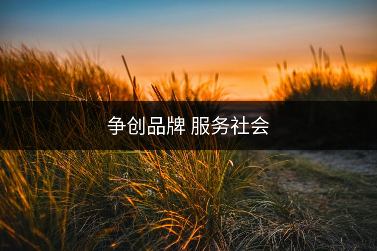 爭創(chuàng)品牌 服務(wù)社會(huì)